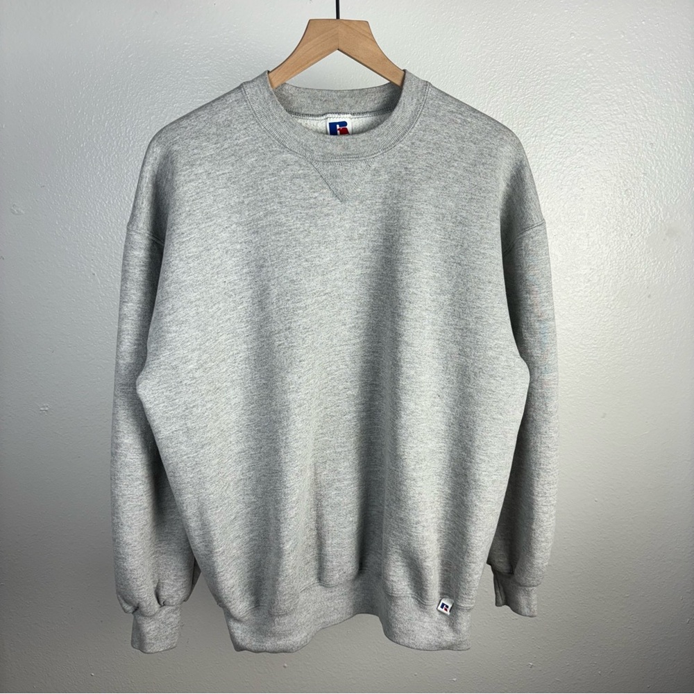 Vintage 90’s Russell Athletic Made in USA Blank Light Gray Sweatshirt Size XL